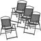 Set of 4 Patio Folding Chairs with Heavy-Duty Metal Frame and Fabric Seat
